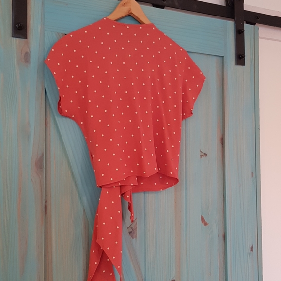 Madewell polka dot tie waist sash top S - Picture 8 of 9